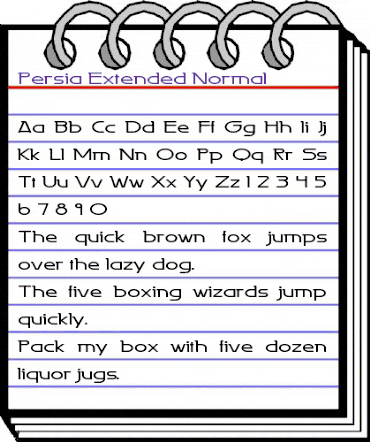 Persia Extended Normal animated font preview Persia Extended Normal animated font preview