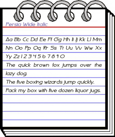 Persia Wide Italic animated font preview Persia Wide Italic animated font preview