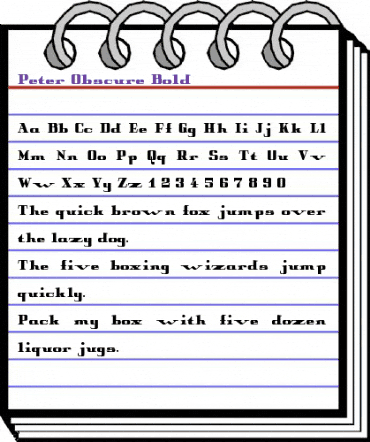 Peter Obscure Bold animated font preview Peter Obscure Bold animated font preview