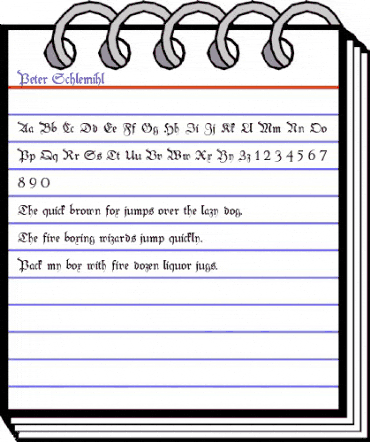 Peter Schlemihl Regular animated font preview Peter Schlemihl Regular animated font preview