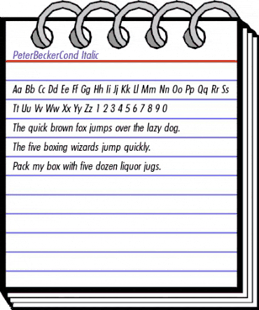 PeterBeckerCond Italic animated font preview PeterBeckerCond Italic animated font preview