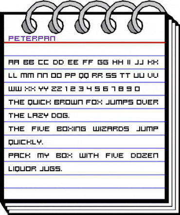 peterpan Regular animated font preview