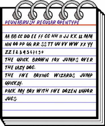 PEUNA BRUSH Regular animated font preview PEUNA BRUSH Regular animated font preview