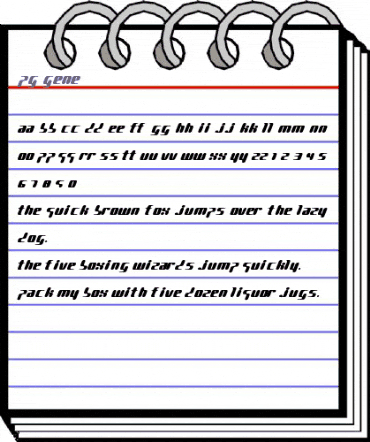 pg GENE Regular animated font preview