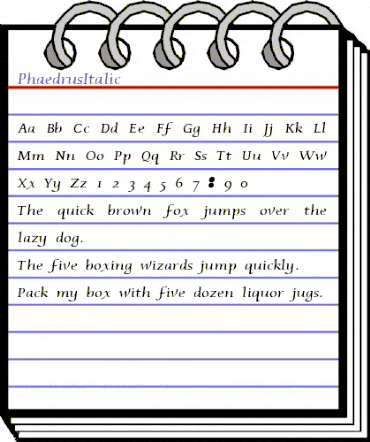 PhaedrusItalic Regular animated font preview PhaedrusItalic Regular animated font preview