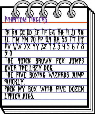 Phantom Fingers Regular animated font preview