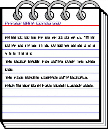 Phaser Bank Condensed Condensed animated font preview