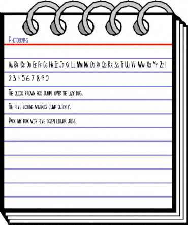 Photographs Regular animated font preview