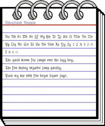 Phraxtured Regular animated font preview Phraxtured Regular animated font preview