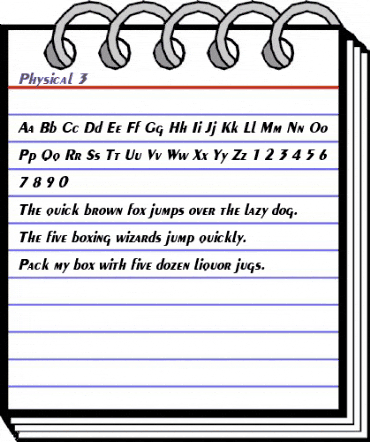 Physical 3 Italic animated font preview Physical 3 Italic animated font preview