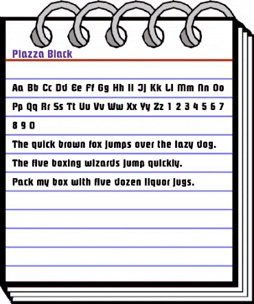Piazza Black Regular animated font preview