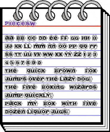 PiecesW Regular animated font preview