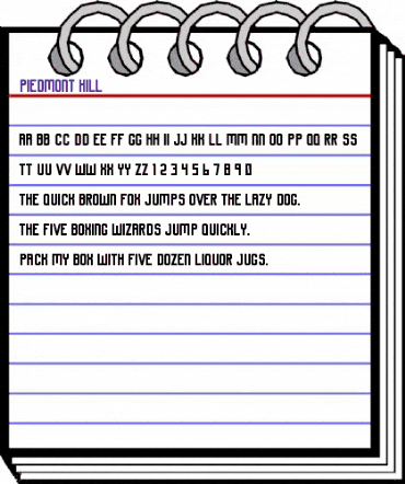 Piedmont Hill Regular animated font preview