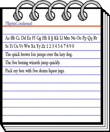 PilgrimCondensed Regular animated font preview
