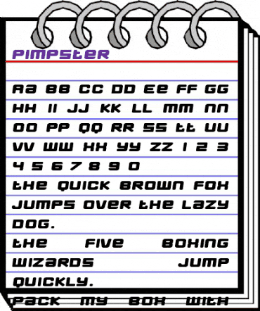 Pimpster Regular animated font preview