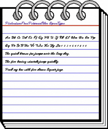 Pintenium  Free Personal Use Regular animated font preview