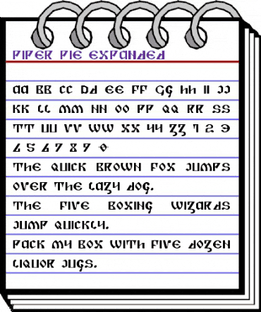 Piper Pie Expanded Expanded animated font preview