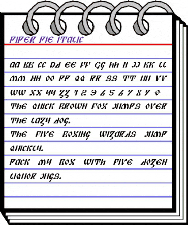 Piper Pie Italic Italic animated font preview