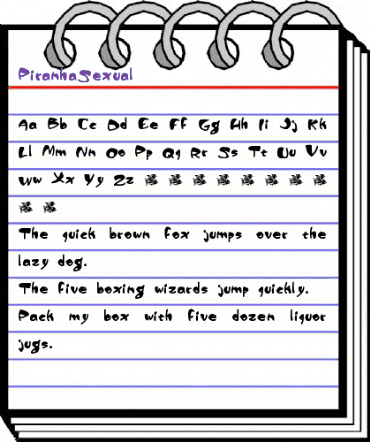 PiranhaSexual Regular animated font preview