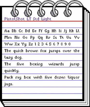 PistolShot LT Std Light Regular animated font preview