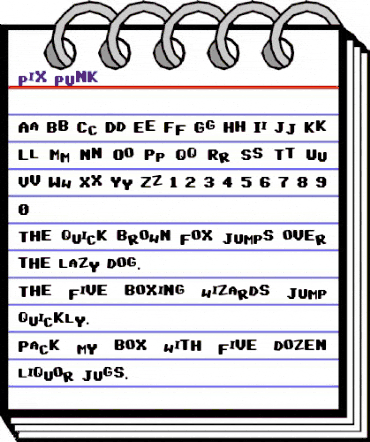 pix punk Regular animated font preview