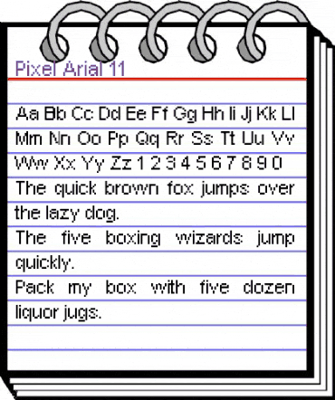 Pixel Arial 11 Regular animated font preview