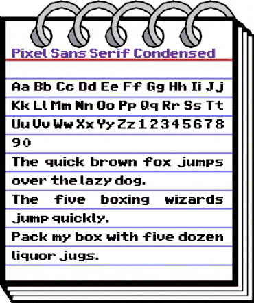 Pixel Sans Serif Condensed Regular animated font preview