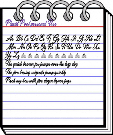 Placid Pool Personal Use Regular animated font preview Placid Pool Personal Use Regular animated font preview