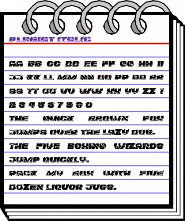 Plagiat Italic animated font preview