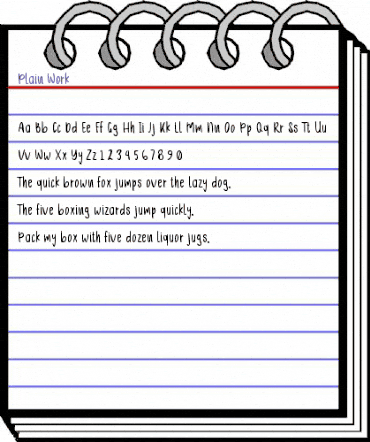 Plain Work Regular animated font preview