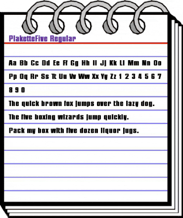 PlaketteFive Regular animated font preview