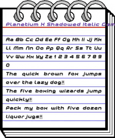 Planetium-X  Shadowed Italic Demo Regular animated font preview