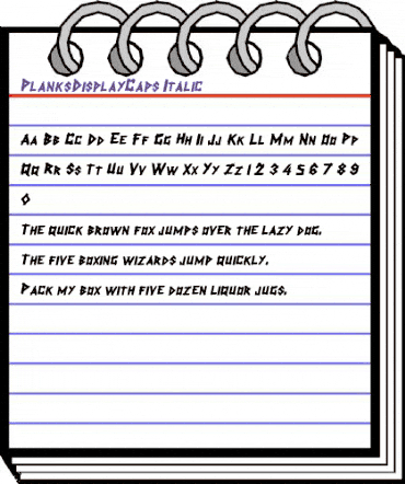 PlanksDisplayCaps Italic animated font preview