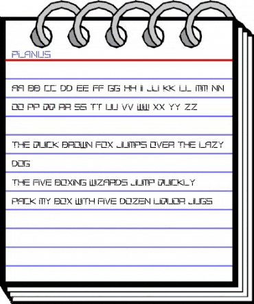 Planus Regular animated font preview