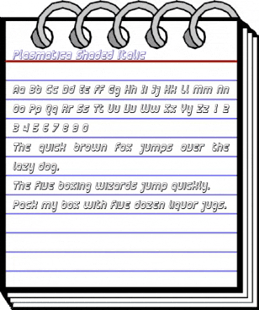 Plasmatica Shaded Italic animated font preview Plasmatica Shaded Italic animated font preview