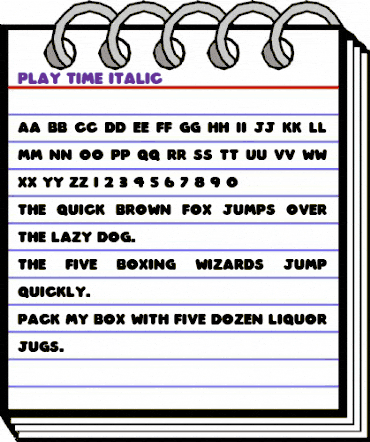 Play time Italic animated font preview Play time Italic animated font preview