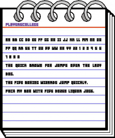 Players College Regular animated font preview Players College Regular animated font preview