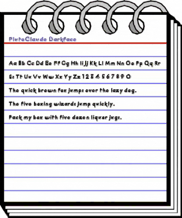 PlutoClaude Darkface Regular animated font preview PlutoClaude Darkface Regular animated font preview