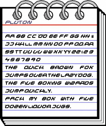 PLUTON Regular animated font preview