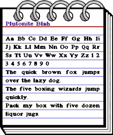 Plutonite Blah animated font preview