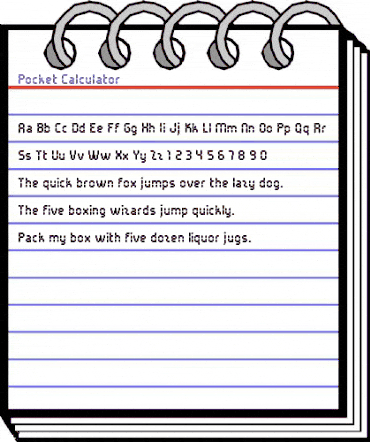 Pocket Calculator Regular animated font preview