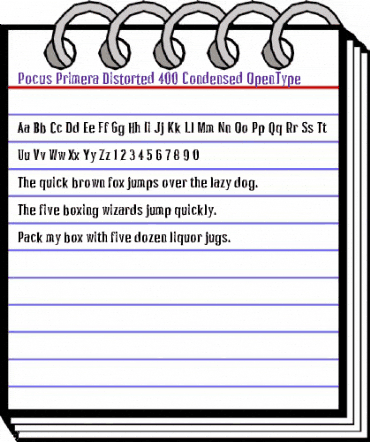 Pocus Primera Distorted Regular animated font preview