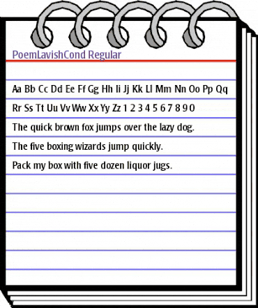 PoemLavishCond Regular animated font preview