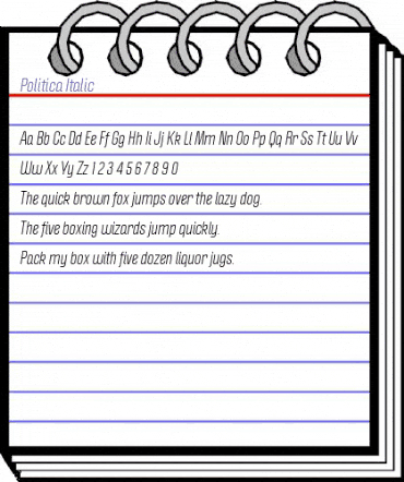 Politica Italic animated font preview Politica Italic animated font preview