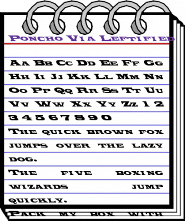 Poncho Via Leftified Regular animated font preview