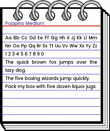 Poppins Medium Regular animated font preview