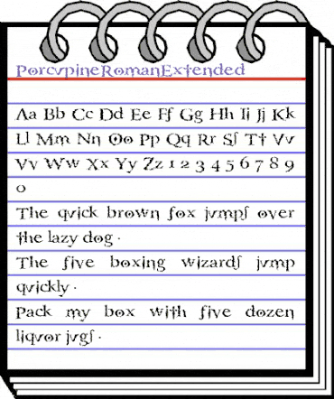 PorcupineRomanExtended Regular animated font preview PorcupineRomanExtended Regular animated font preview