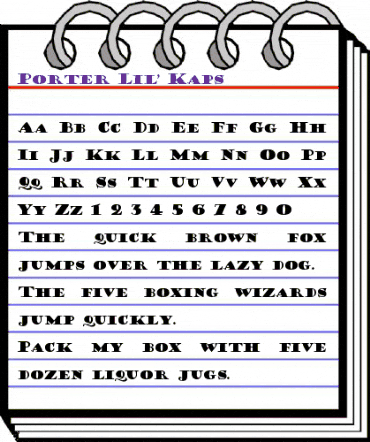 Porter Lil' Kaps Normal animated font preview Porter Lil' Kaps Normal animated font preview