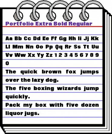 Portfolio Extra Bold Regular animated font preview Portfolio Extra Bold Regular animated font preview