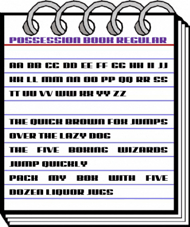 Possession Book Regular animated font preview